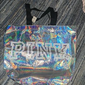 pink holographic bag